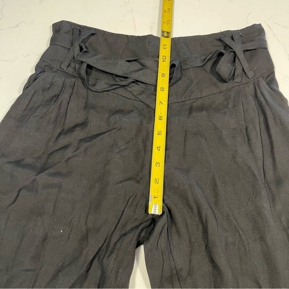 Aller Simplement Black Shirred Cropped Wide Leg Pants Sm/Med - Picture 4 of 12